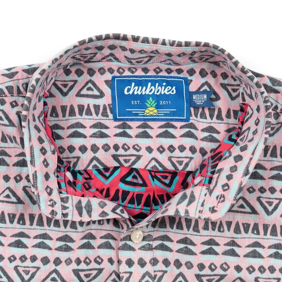Chubbies Men's Shirt Aztec Pattern Performance Half Button Pullover Top Medium - Picture 6 of 10